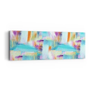Quadro em tela - Uma alegre coposição de camadas - 90x30 cm