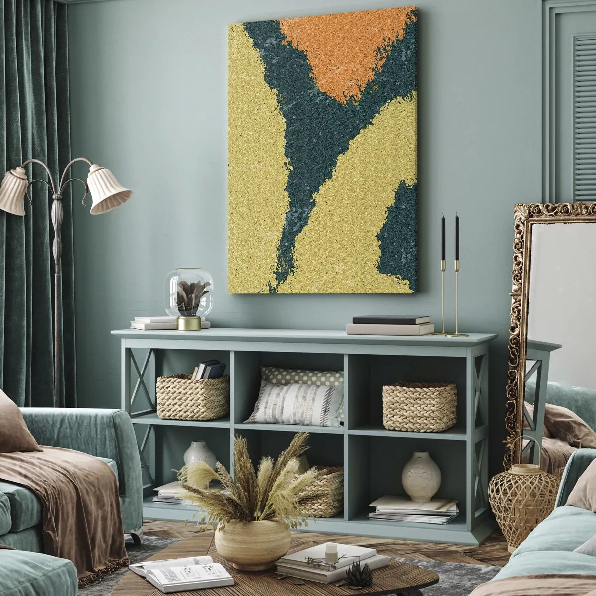 Quadro em tela - Abstração – movimento lento - 50x70 cm