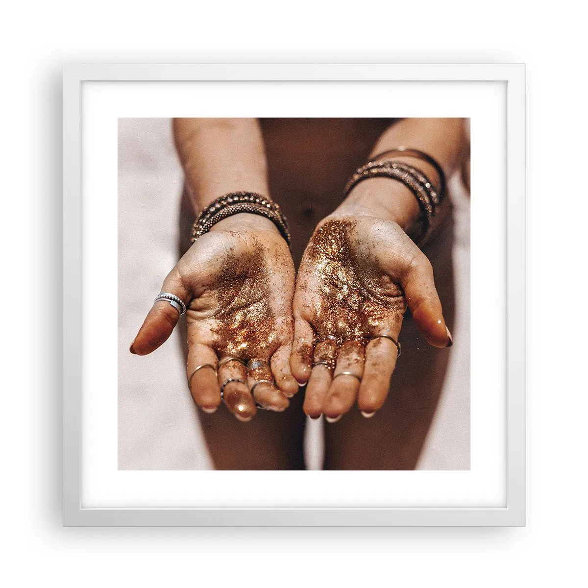 Pôster em moldura branca - Um presente para si - 40x40 cm