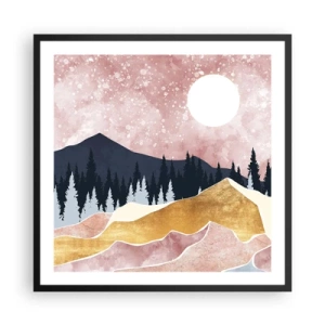 Pôster com moldura preta - Ronda Noturna - 60x60 cm