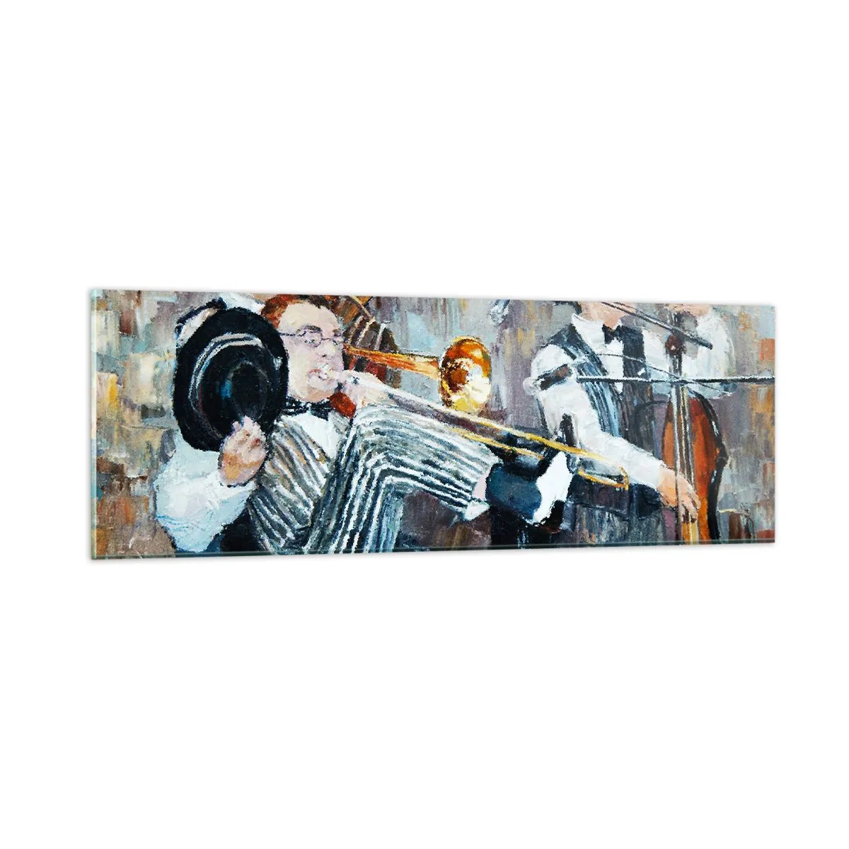 Quadro em vidro - Todo aquele jazz - 90x30 cm