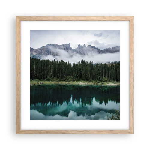 Pôster com moldura de carvalho claro - Calma, silêncio, não vamos acordar a água... - 40x40 cm