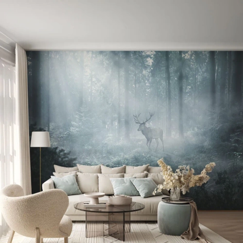 Papel de Parede Premium Sand - Passeio matinal à volta da propriedade - Paisagem, Floresta, Cervo - 150x105 cm