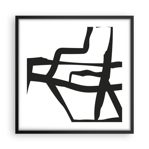 Pôster com moldura preta - Projeto preto e branco - 50x50 cm