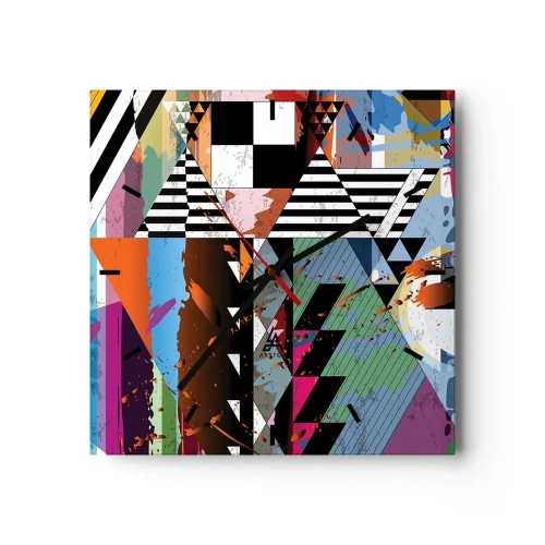 Relógio de parede - Relógio em vidro - Geométrica e organicamente - 40x40 cm