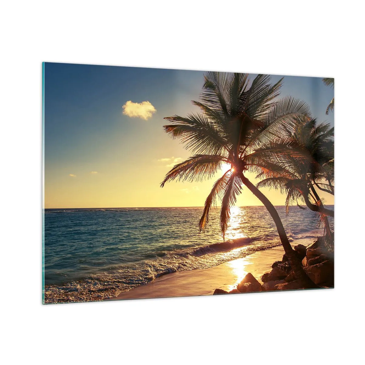 Quadro em vidro - Verão sob as palmeiras - 100x70 cm