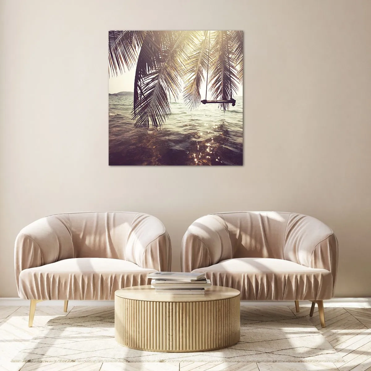 Quadro em vidro - Deixe-se levar pela imaginação - 50x50 cm