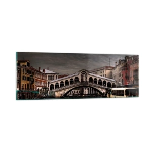 Quadro em vidro - A promessa de uma noite em Veneza - 90x30 cm