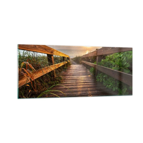 Quadro em vidro - Direto para a costa - 100x40 cm