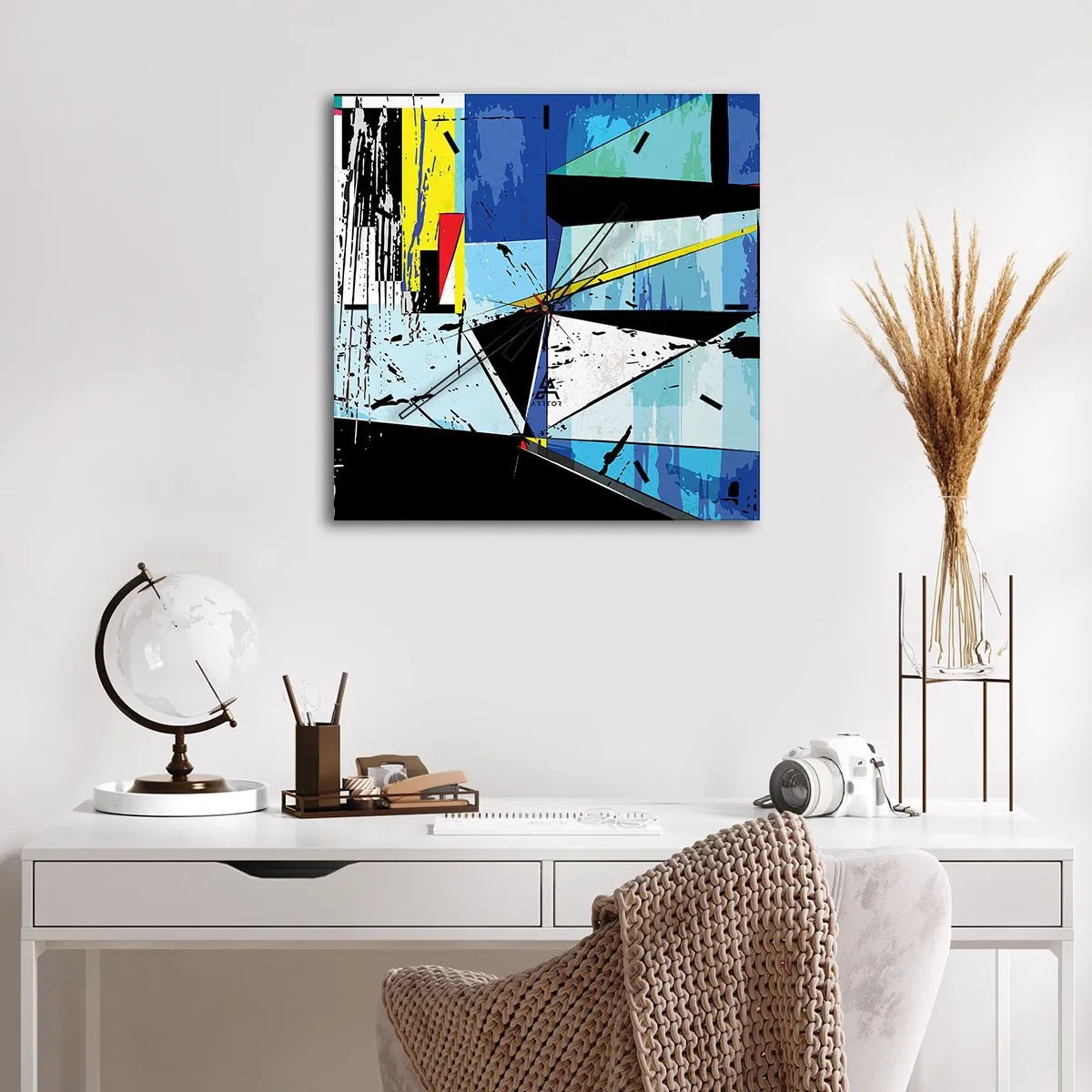 Relógio de parede - Relógio em vidro - Olhar por um outro ângulo... - 40x40 cm