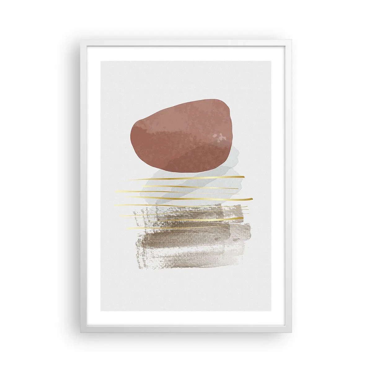 Pôster em moldura branca - Colunata abstrata - 50x70 cm