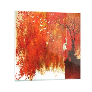 Quadro em vidro - Será que vai voar com eles? - 30x30 cm