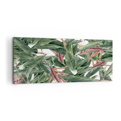 Quadro em tela - Matagal esmeralda-lilás - 100x40 cm