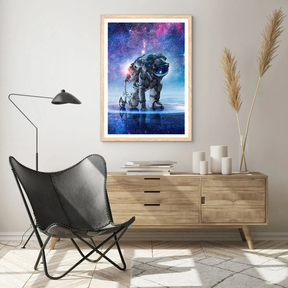 Pôster com moldura de carvalho claro - Céu estrelado acima de mim - 70x100 cm