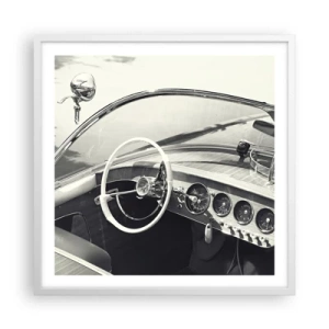 Pôster em moldura branca - Tempo para os ricos - 60x60 cm