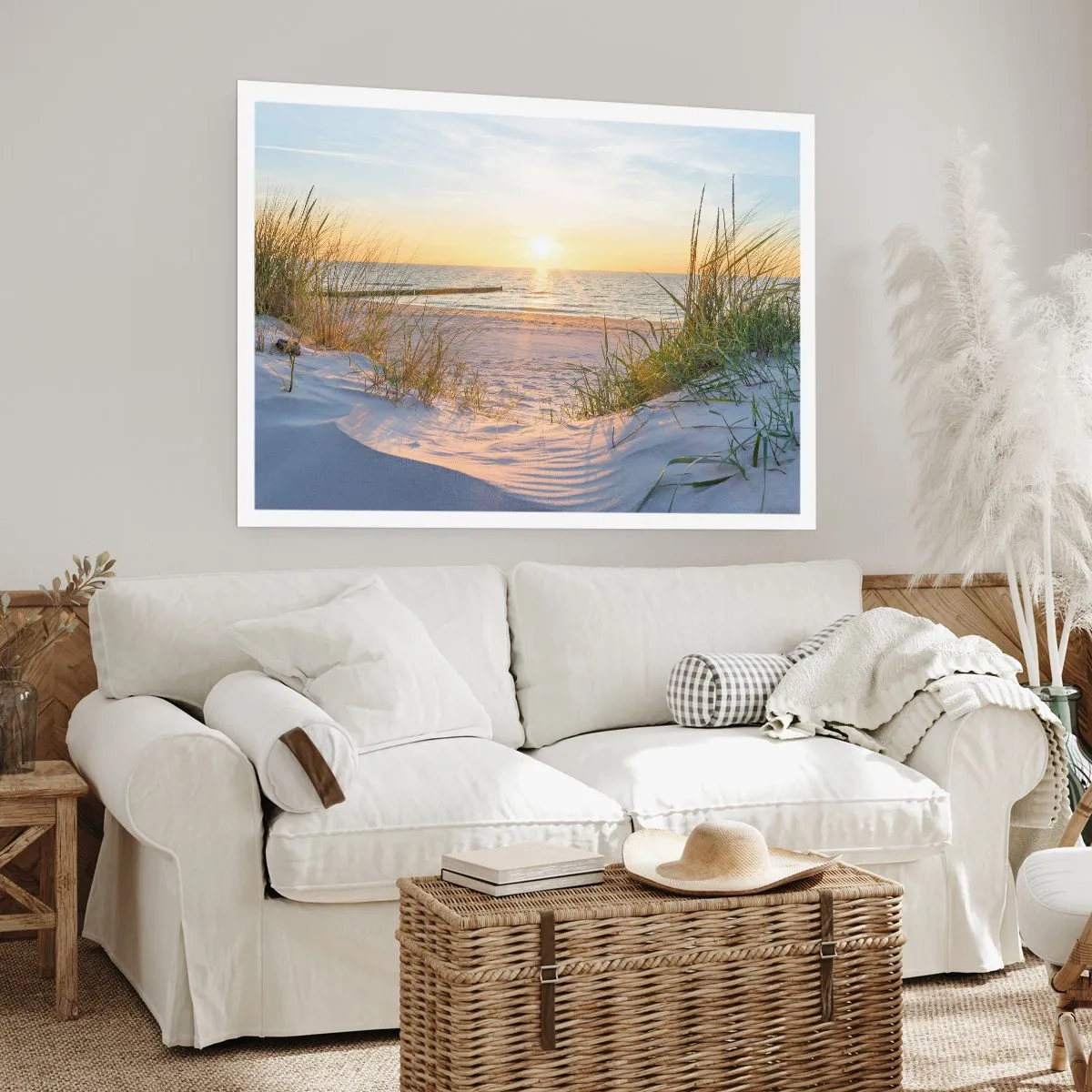 Pôster - O som do mar, o canto dos pássaros, a praia selvagem entre a relva... - 91x61 cm