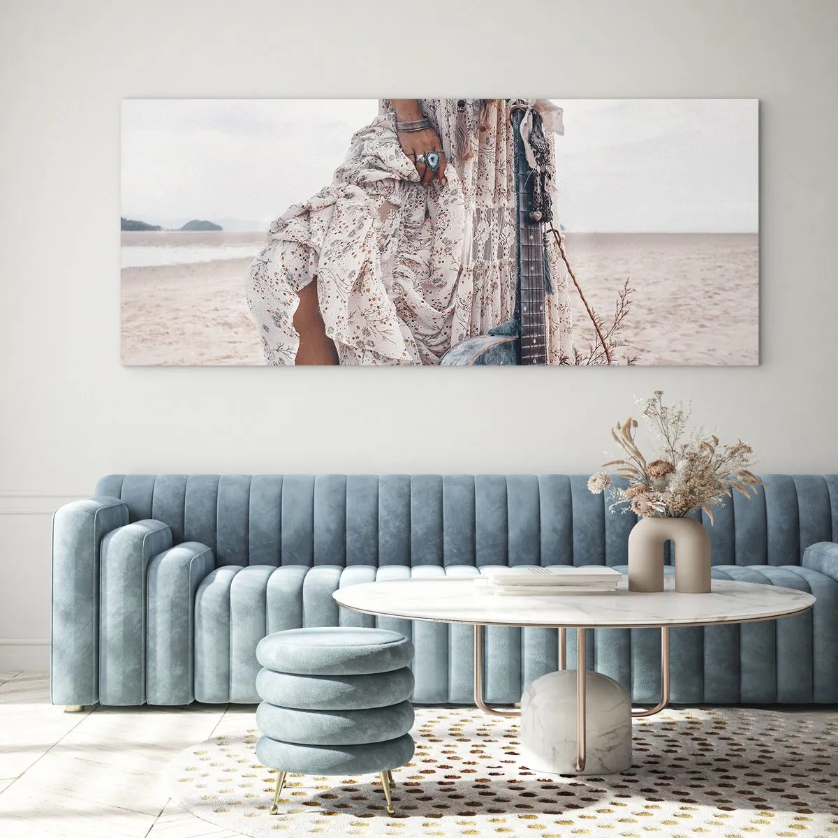 Quadro em vidro - Flores a caminho - 140x50 cm