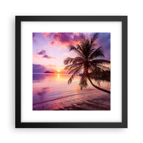 Pôster com moldura preta - Felicidade no horizonte - 30x30 cm