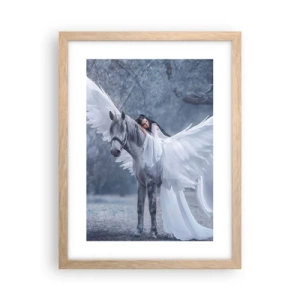 Pôster com moldura de carvalho claro - Momento inspirado - 30x40 cm