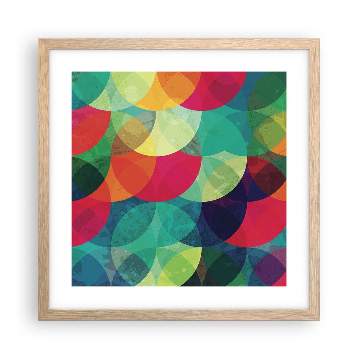 Pôster com moldura de carvalho claro - Ascensão às cores - 40x40 cm