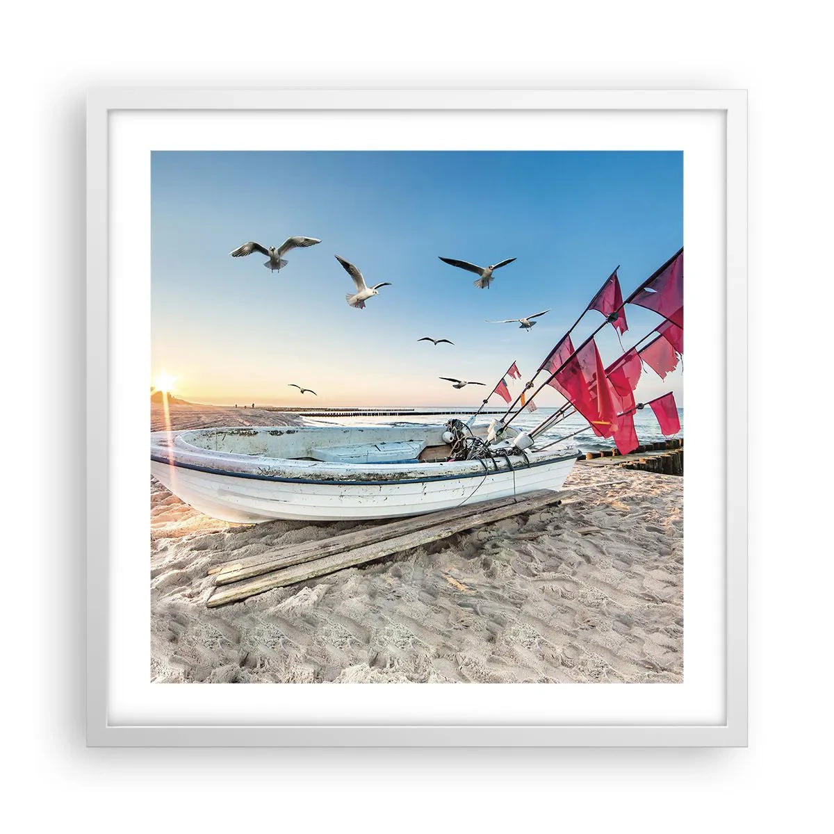 Pôster em moldura branca - Um merecido descanso - 50x50 cm