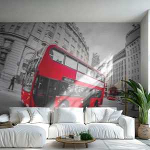 Papel de Parede Premium Sand - Londres tradicional - de autocarro - Cidade, Londres, ônibus vermelho - 100x70 cm
