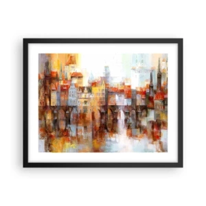 Pôster com moldura preta - Debaixo da ponte também é bonito - 50x40 cm