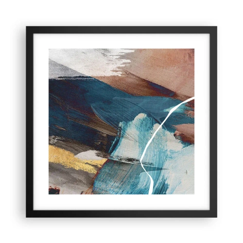 Pôster com moldura preta - Com elegância e energia - 40x40 cm