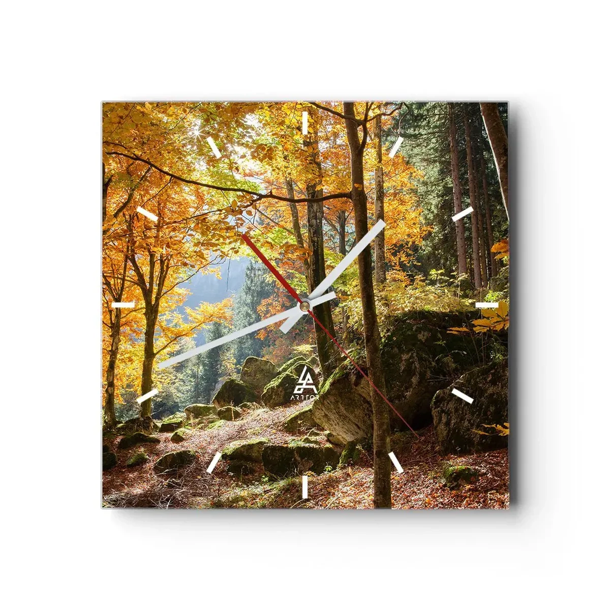 Relógio de parede - Relógio em vidro - Tempo para descansar - 30x30 cm