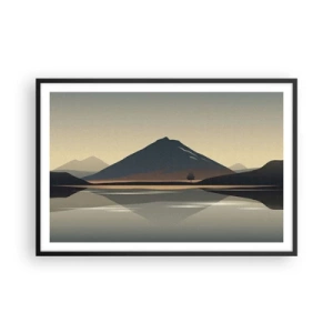 Pôster com moldura preta - Reflexo de espelho - 91x61 cm
