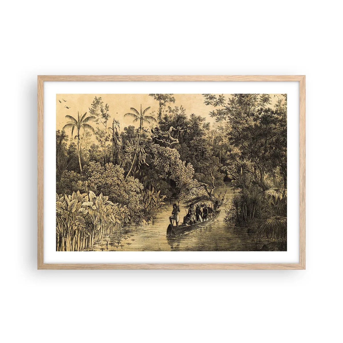 Pôster com moldura de carvalho claro - Viagem à fonte - 70x50 cm