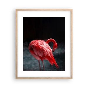 Pôster com moldura de carvalho claro - Poema carmesim da natureza - 40x50 cm