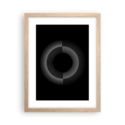 Pôster com moldura de carvalho claro - Sol preto - 30x40 cm
