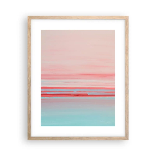 Pôster com moldura de carvalho claro - Abstração ao amanhecer - 40x50 cm