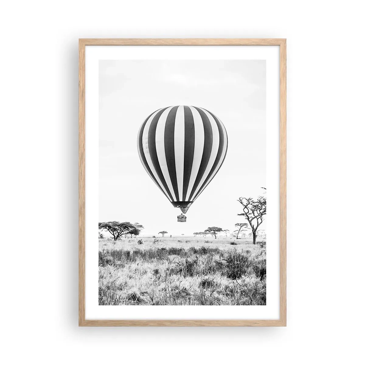 Pôster com moldura de carvalho claro - Sobre a savana - 50x70 cm