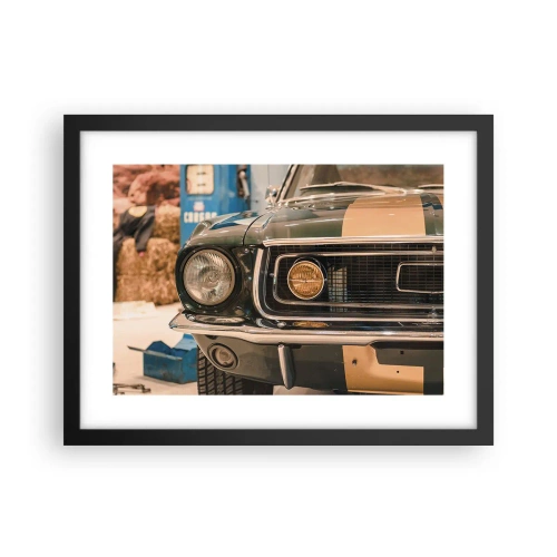 Pôster com moldura preta - Encontro com uma lenda - 40x30 cm