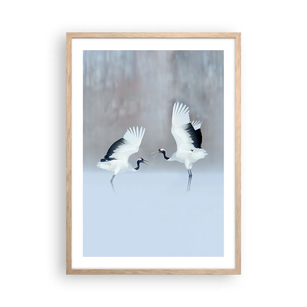 Pôster com moldura de carvalho claro - Dança no nevoeiro - 50x70 cm