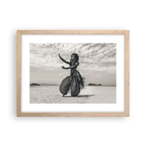 Pôster com moldura de carvalho claro - Dança das Ilhas do Sul - 40x30 cm
