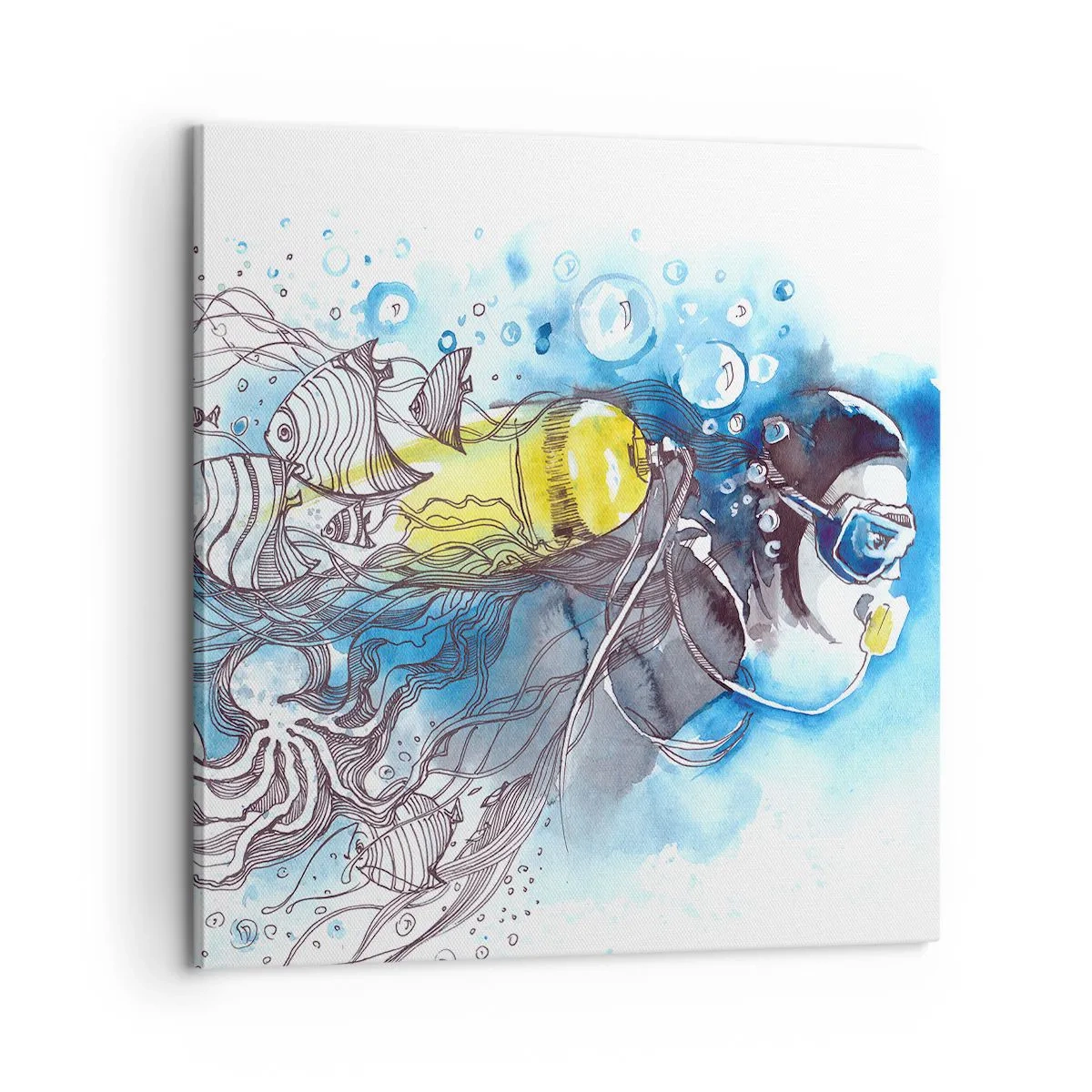 Quadro em tela - Azul Infinito - 60x60 cm