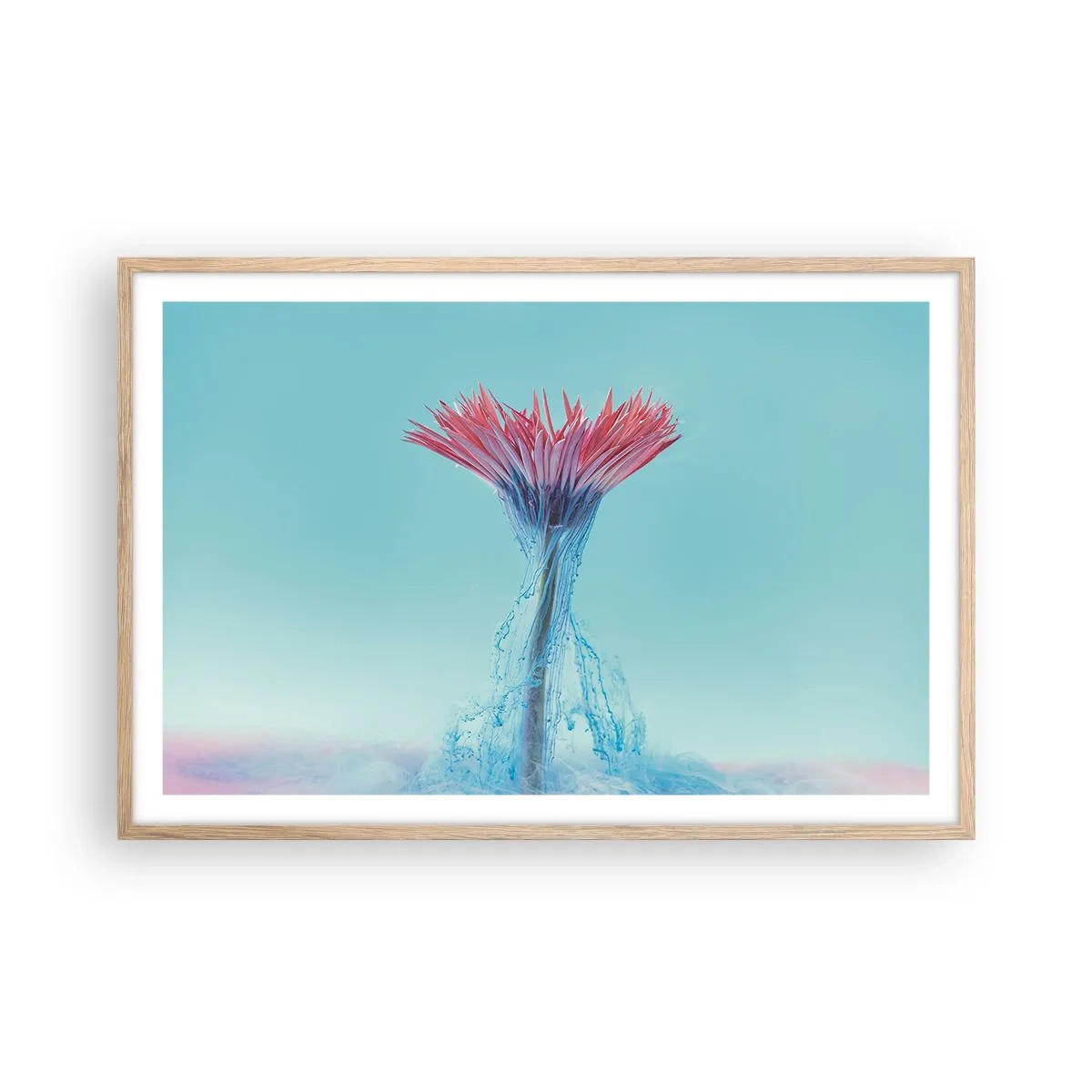 Pôster com moldura de carvalho claro - Num abraço revigorante - 91x61 cm