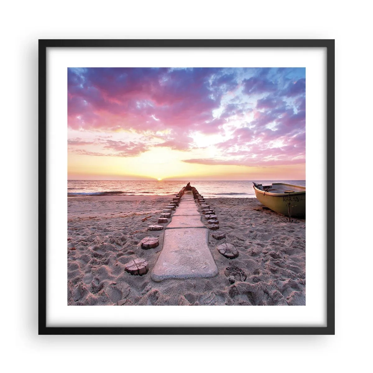 Pôster com moldura preta - Um momento de profunda experiência - 50x50 cm