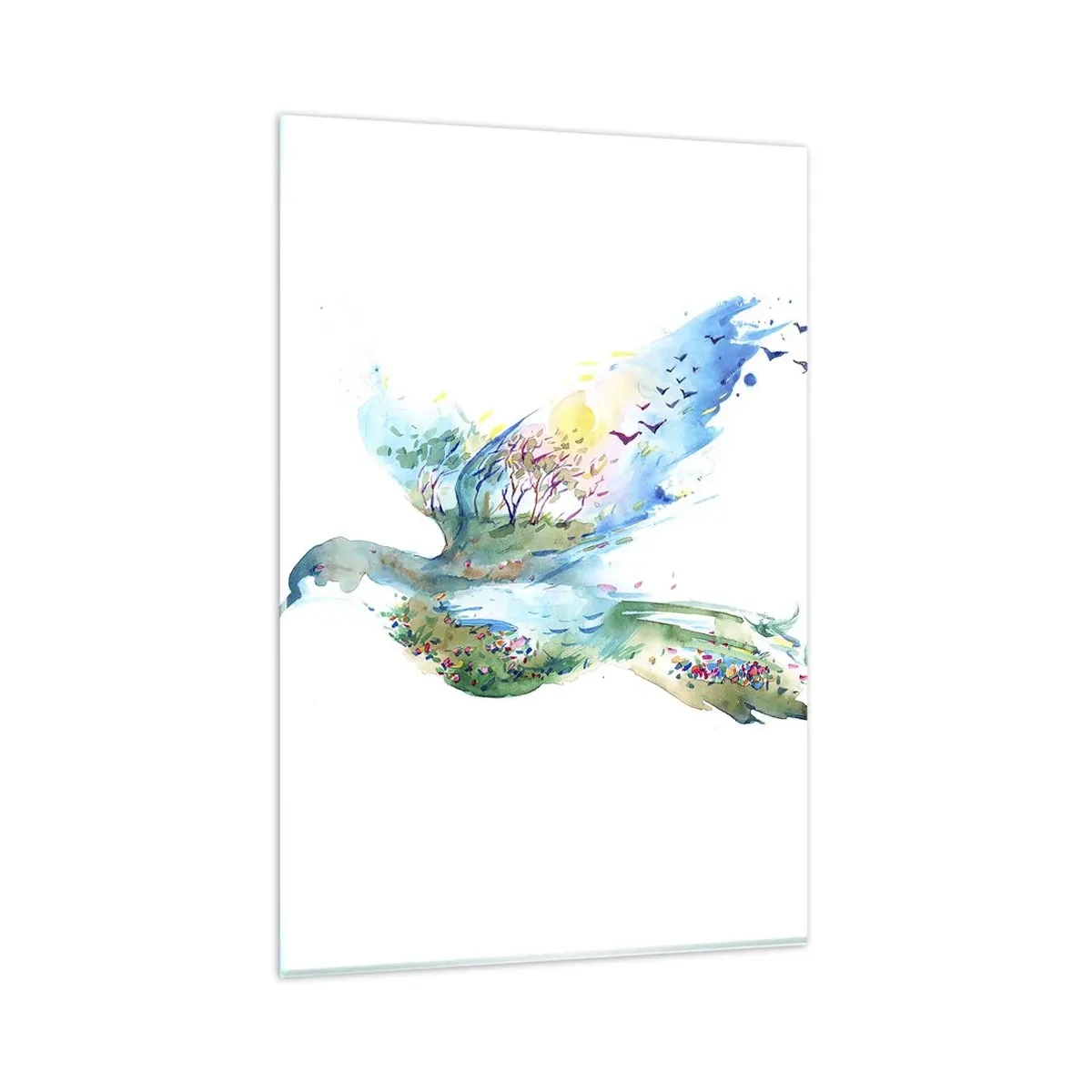 Quadro em vidro - Nas asas da natureza - 80x120 cm