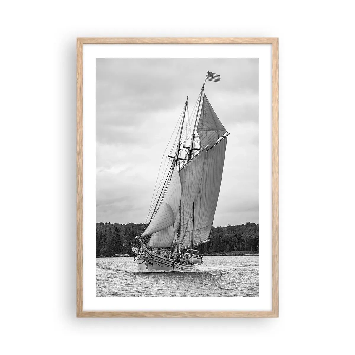 Pôster com moldura de carvalho claro - Irmãos do vento - 50x70 cm