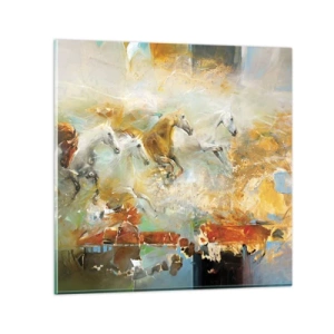 Quadro em vidro - A galope através da luz - 30x30 cm