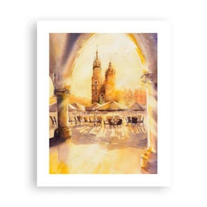 Pôster - Pôr do sol na praça do mercado de Cracóvia - 40x50 cm