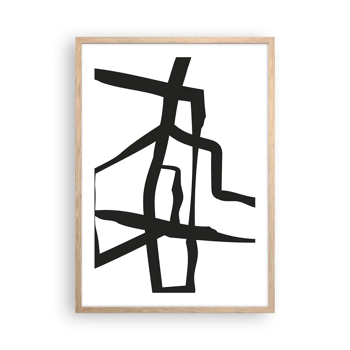 Pôster com moldura de carvalho claro - Projeto preto e branco - 50x70 cm