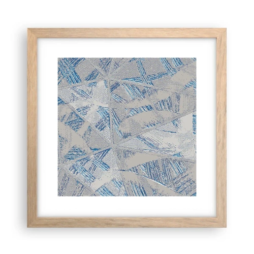 Pôster com moldura de carvalho claro - Em um labirinto azul e cinza - 30x30 cm