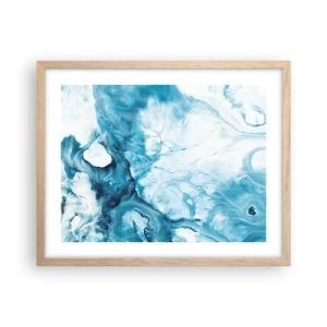 Pôster com moldura de carvalho claro - Concerto Azul - 50x40 cm