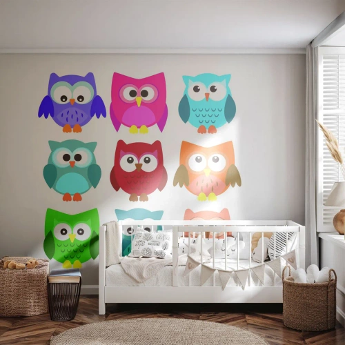 Papel de Parede Autocolante Deluxe Sticker - As diferenças podem ser divertidas - Para crianças, Coruja, Gráficos - 200x140 cm