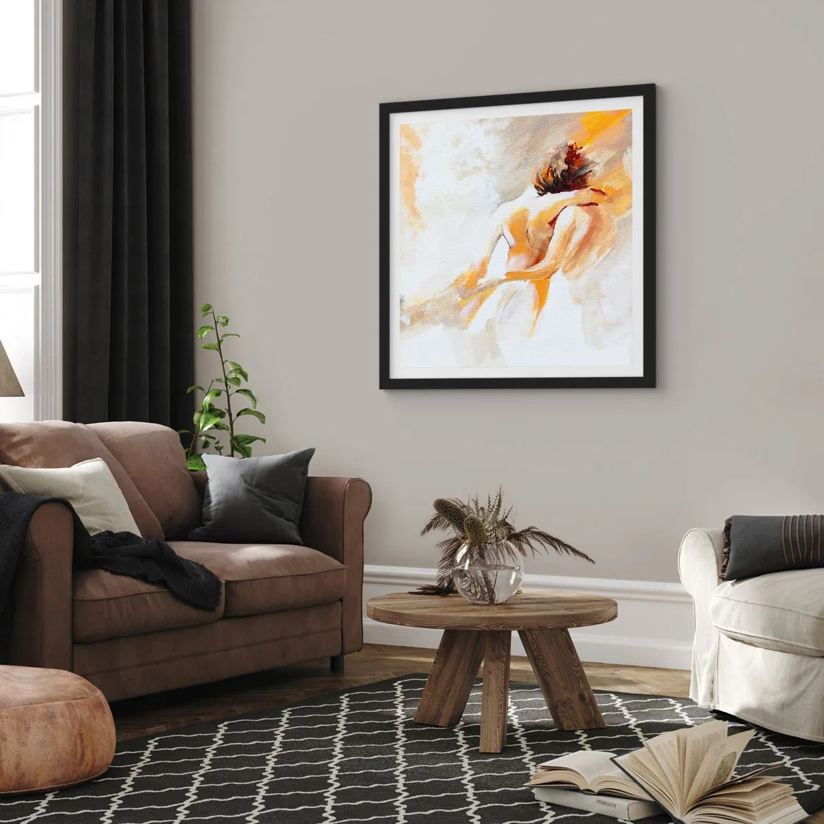 Pôster com moldura preta - No céu da proximidade - 40x40 cm